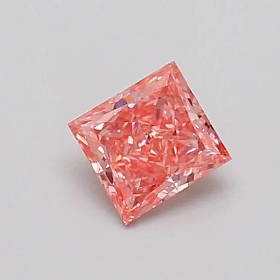 0.35ct PRINCESS Fancy Vivid Pink VVS2 Coloured Lab diamond