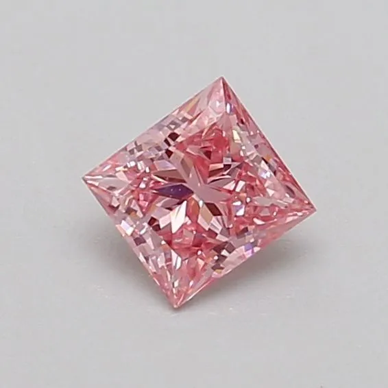0.38ct PRINCESS Fancy Intense Pink VS2 Coloured Lab diamond
