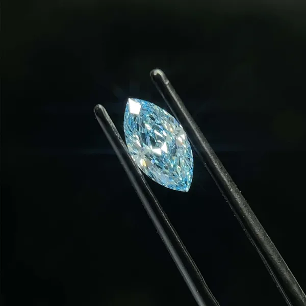 1.04ct MARQUISE Fancy Vivid Blue VS1 Coloured Lab diamond