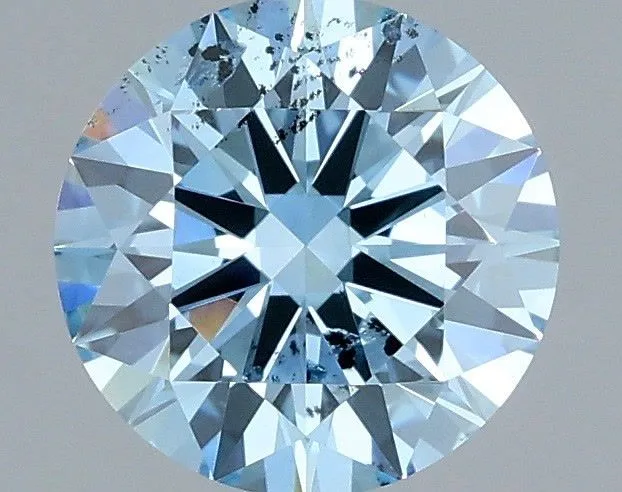 1.00ct ROUND Fancy Vivid Blue SI2 Coloured Lab diamond