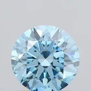 0.72ct ROUND Fancy Vivid Blue VS1 Coloured Lab diamond
