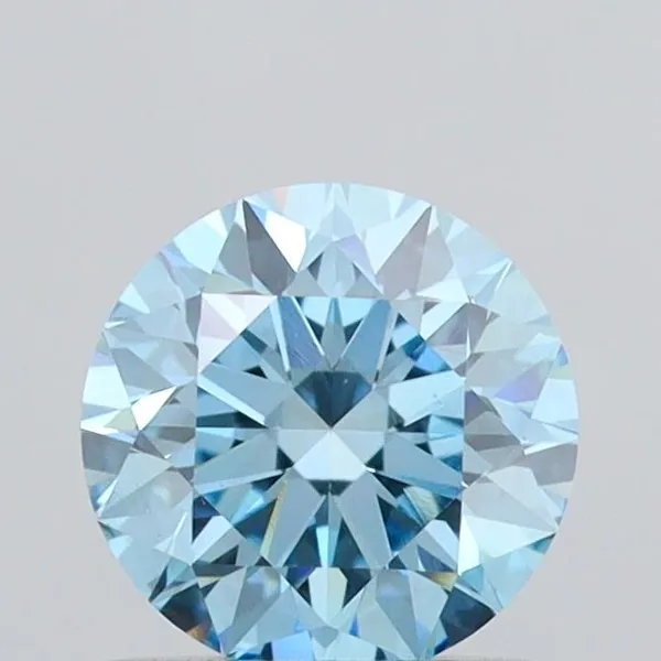 0.72ct ROUND Fancy Vivid Blue VS1 Coloured Lab diamond