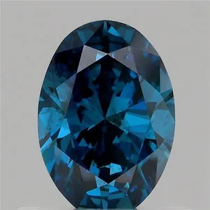 0.56ct OVAL Fancy Vivid Blue SI1 Coloured Lab diamond