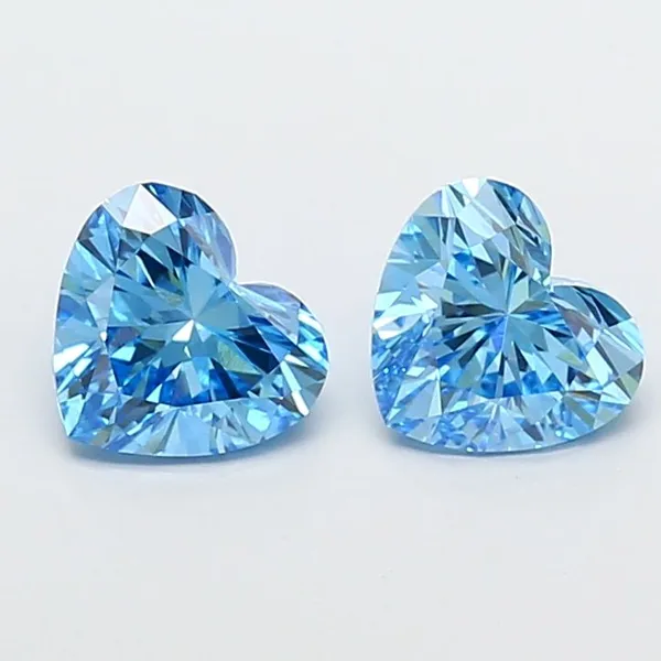 1.03ct HEART Fancy Vivid Blue VVS2 Coloured Lab diamond