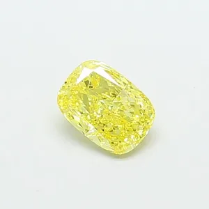 1.05ct CUSHION Fancy Intense Yellow VS1 Coloured Lab diamond