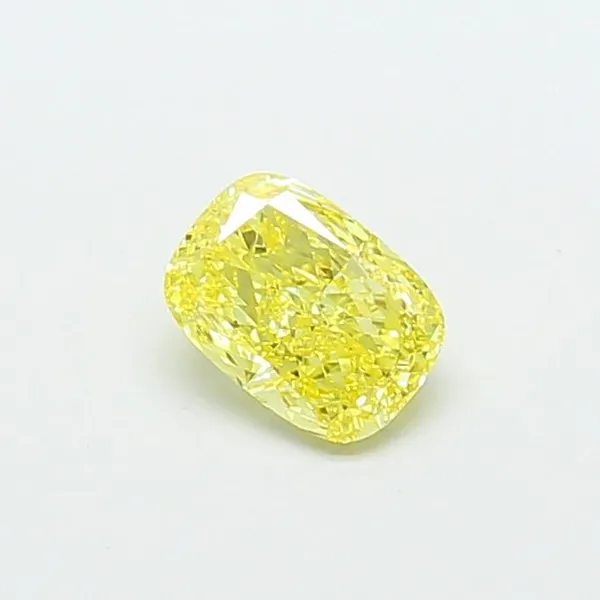 1.05ct CUSHION Fancy Intense Yellow VS1 Coloured Lab diamond
