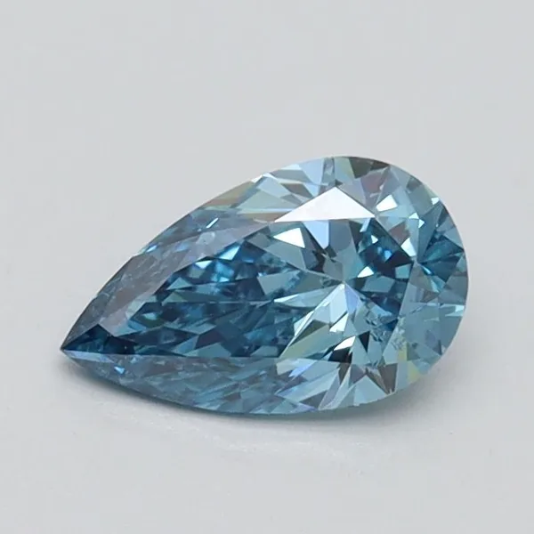 0.5ct PEAR Fancy Vivid Blue VS2 Coloured Lab diamond