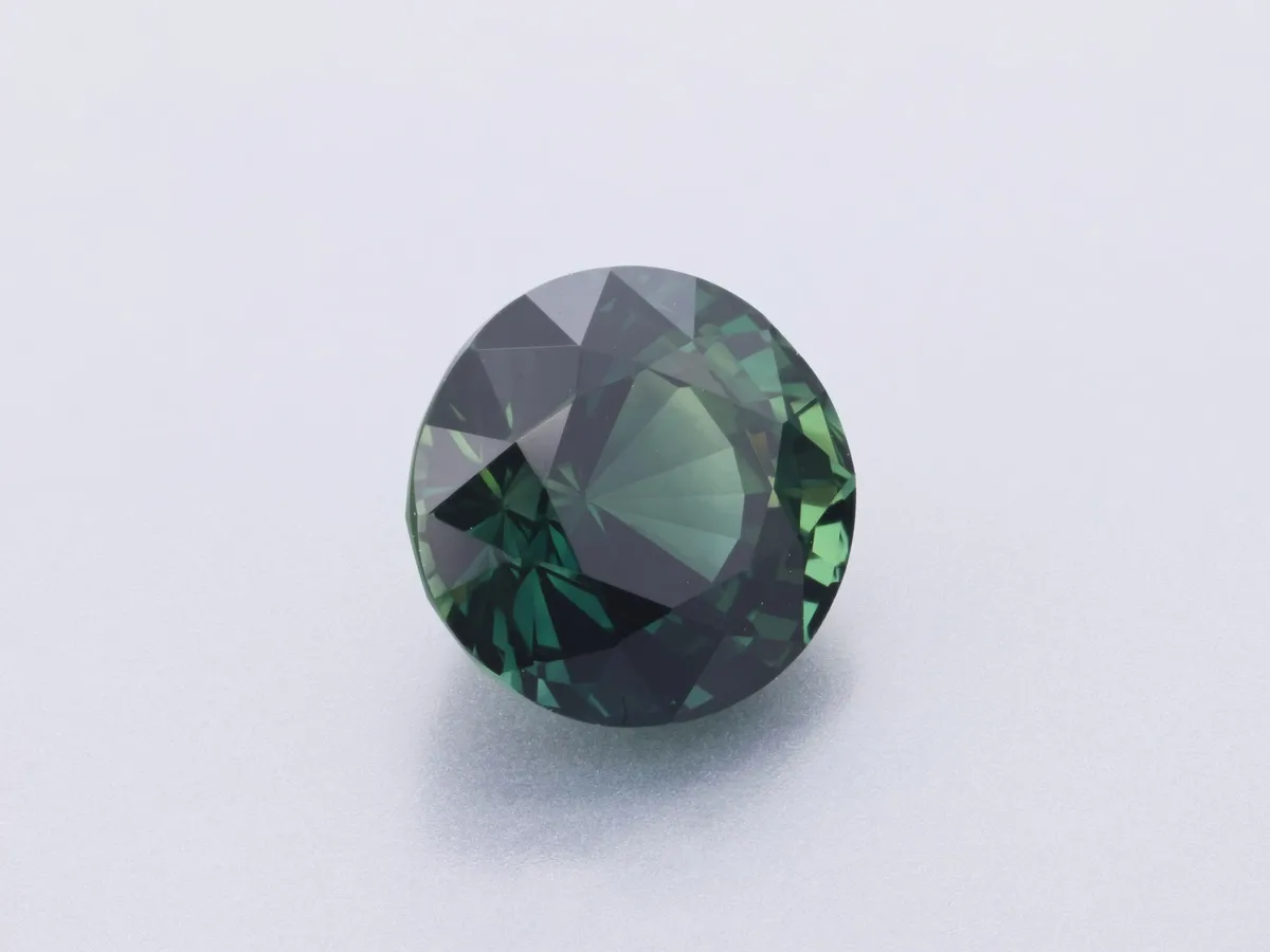1.29ct Green Sapphire, Round gemstone