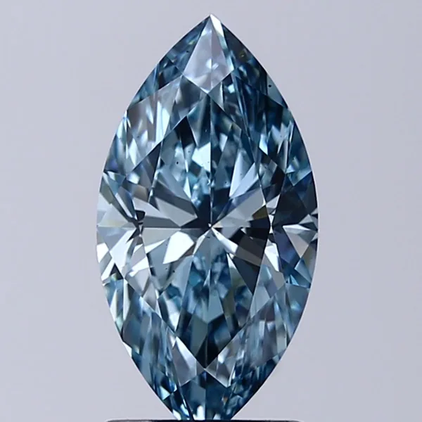 1.7ct MARQUISE Fancy Vivid Blue VS2 Coloured Lab diamond