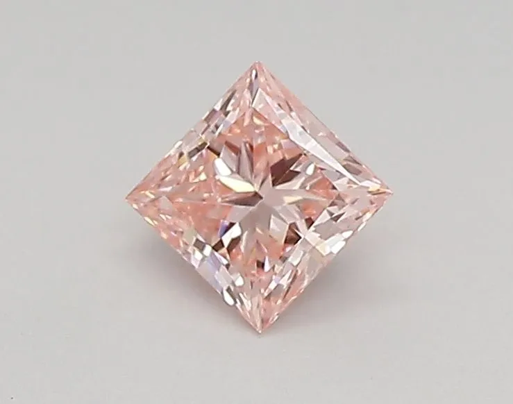 0.37ct PRINCESS Fancy Vivid Pink VVS2 Coloured Lab diamond