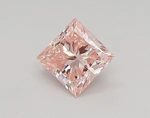 0.37ct PRINCESS Fancy Vivid Pink VVS2 Coloured Lab diamond