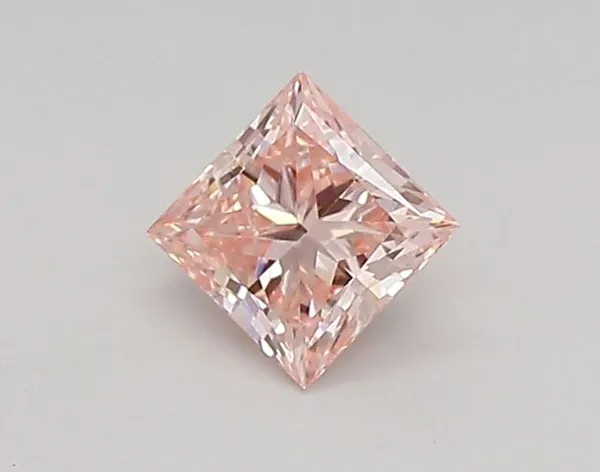 0.37ct PRINCESS Fancy Vivid Pink VVS2 Coloured Lab diamond