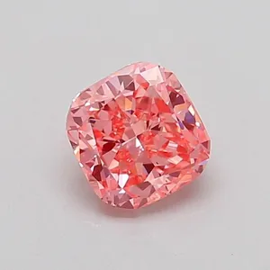 0.76ct CUSHION Fancy Vivid Pink VS2 Coloured Lab diamond