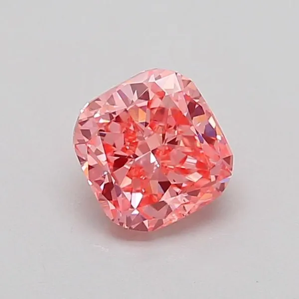 0.76ct CUSHION Fancy Vivid Pink VS2 Coloured Lab diamond