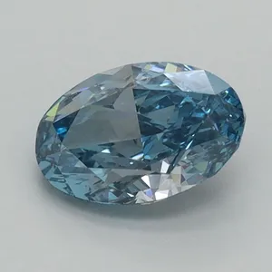 1.02ct OVAL Fancy Vivid Blue VS2 Coloured Lab diamond