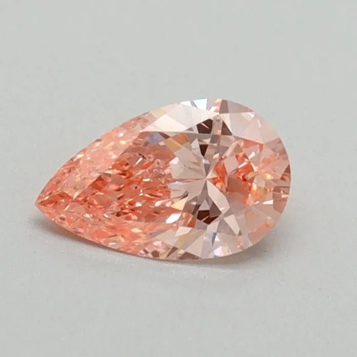 0.39ct PEAR Fancy Vivid Pink VS2 Coloured Lab diamond