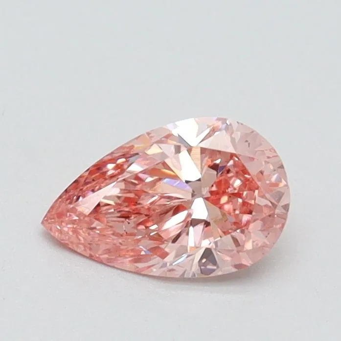 0.52ct PEAR Fancy Intense Pink VS2 Coloured Lab diamond