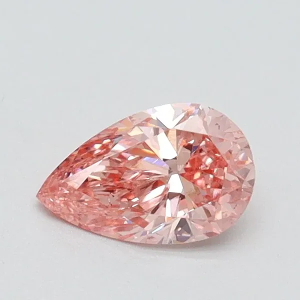 0.52ct PEAR Fancy Intense Pink VS2 Coloured Lab diamond