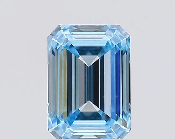 1.39ct EMERALD Fancy Vivid Blue VVS1 Coloured Lab diamond