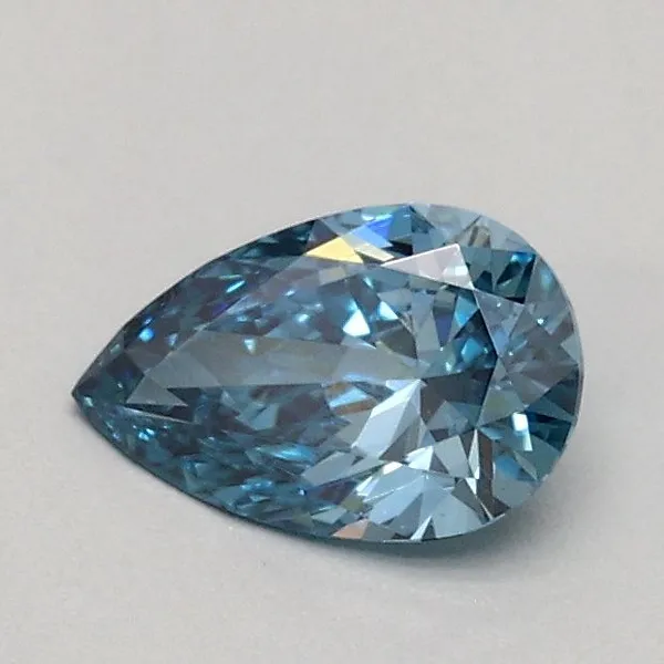 0.3ct PEAR Fancy Vivid Blue VVS2 Coloured Lab diamond