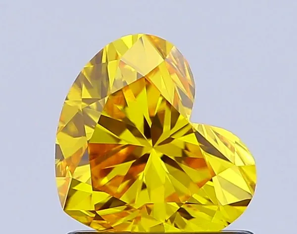 1.01ct HEART Fancy Vivid Yellow VVS2 Coloured Lab diamond
