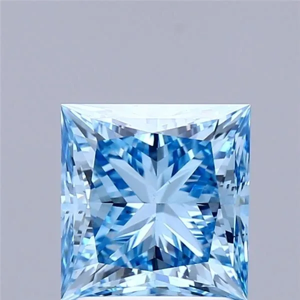 2.50ct PRINCESS Fancy Vivid Blue VS1 Coloured Lab diamond