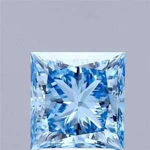 2.5ct PRINCESS Fancy Vivid Blue VS1 Coloured Lab diamond