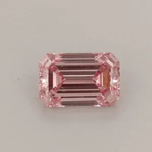 0.4ct EMERALD Fancy Vivid Pink SI2 Coloured Lab diamond