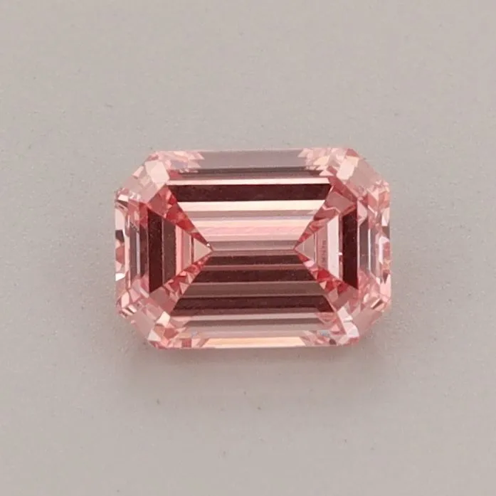 0.52ct EMERALD Fancy Vivid Pink VVS2 Coloured Lab diamond