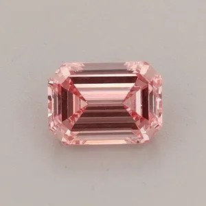 0.52ct EMERALD Fancy Vivid Pink VVS2 Coloured Lab diamond