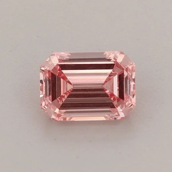 0.52ct EMERALD Fancy Vivid Pink VVS2 Coloured Lab diamond