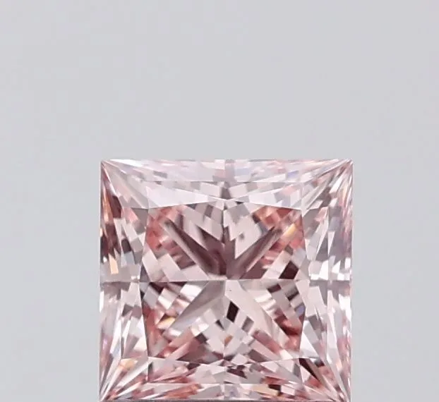 1.07ct PRINCESS Fancy Intense Pink VS2 Coloured Lab diamond