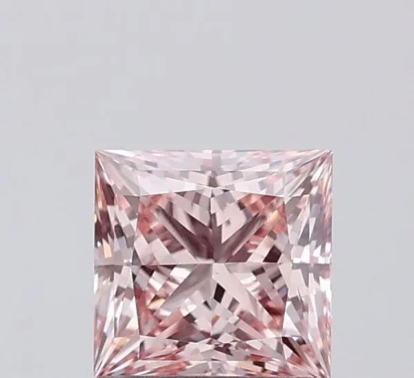 1.07ct PRINCESS Fancy Intense Pink VS2 Coloured Lab diamond