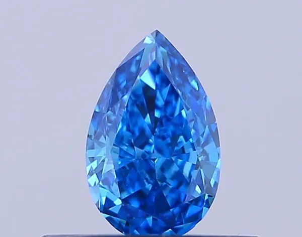 0.34ct PEAR Fancy Vivid Blue VVS2 Coloured Lab diamond