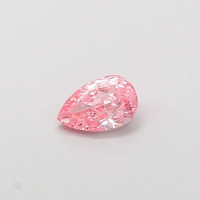 0.34ct PEAR Fancy Vivid Pink VS1 Coloured Lab diamond