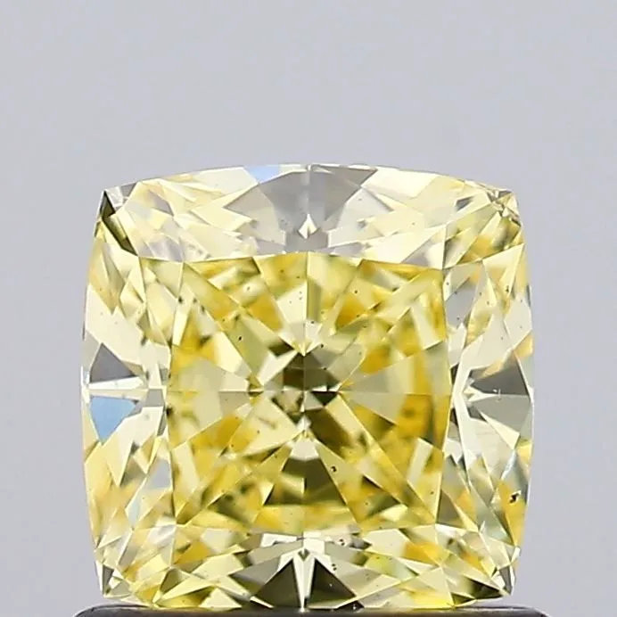 1.01ct CUSHION Fancy Intense Yellow SI1 Coloured Lab diamond