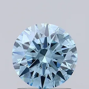 1.12ct ROUND Fancy Vivid Blue SI1 Coloured Lab diamond