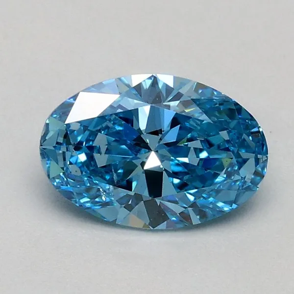 0.6ct OVAL Fancy Vivid Blue SI1 Coloured Lab diamond