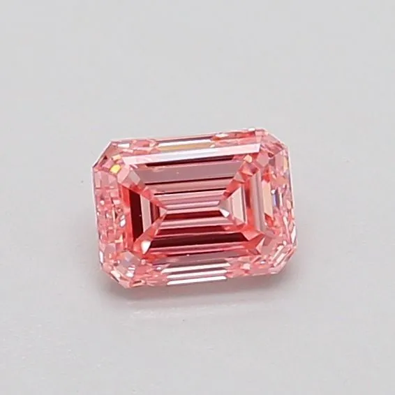 0.40ct EMERALD Fancy Vivid Pink VS2 Coloured Lab diamond