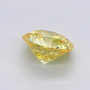 0.95ct ROUND Fancy Vivid Yellow VVS1 Coloured Lab diamond