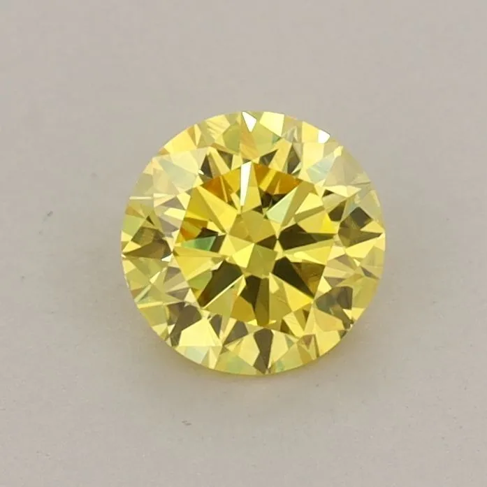 0.55ct ROUND Fancy Vivid Yellow VVS2 Coloured Lab diamond