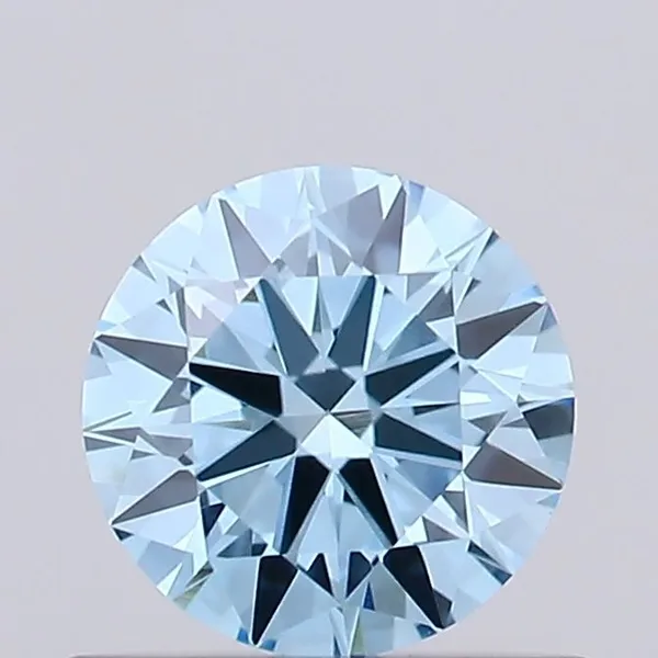 0.48ct ROUND Fancy Vivid Blue VVS2 Coloured Lab diamond