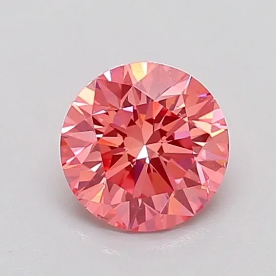 0.74ct ROUND Fancy Vivid Pink SI1 Coloured Lab diamond