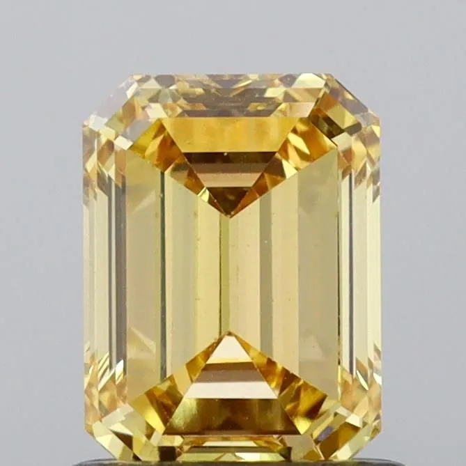 1.07ct EMERALD Fancy Intense Yellow VS1 Coloured Lab diamond