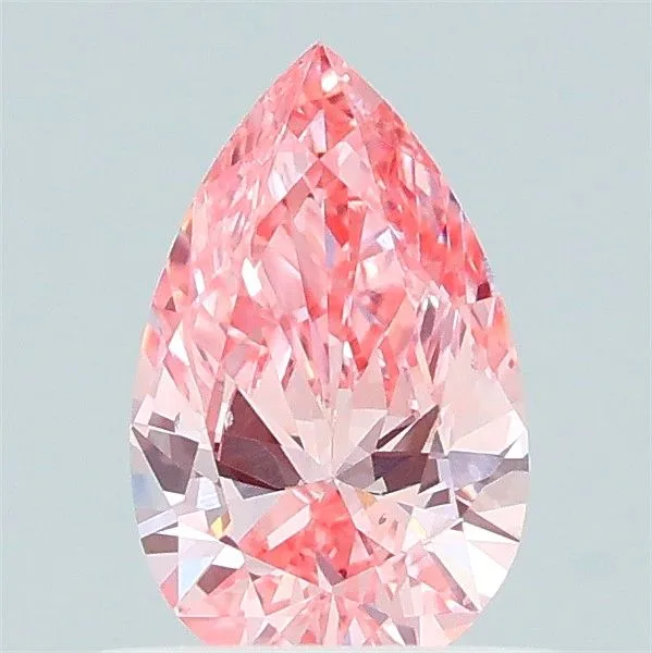 0.53ct PEAR Fancy Vivid Pink VS2 Coloured Lab diamond