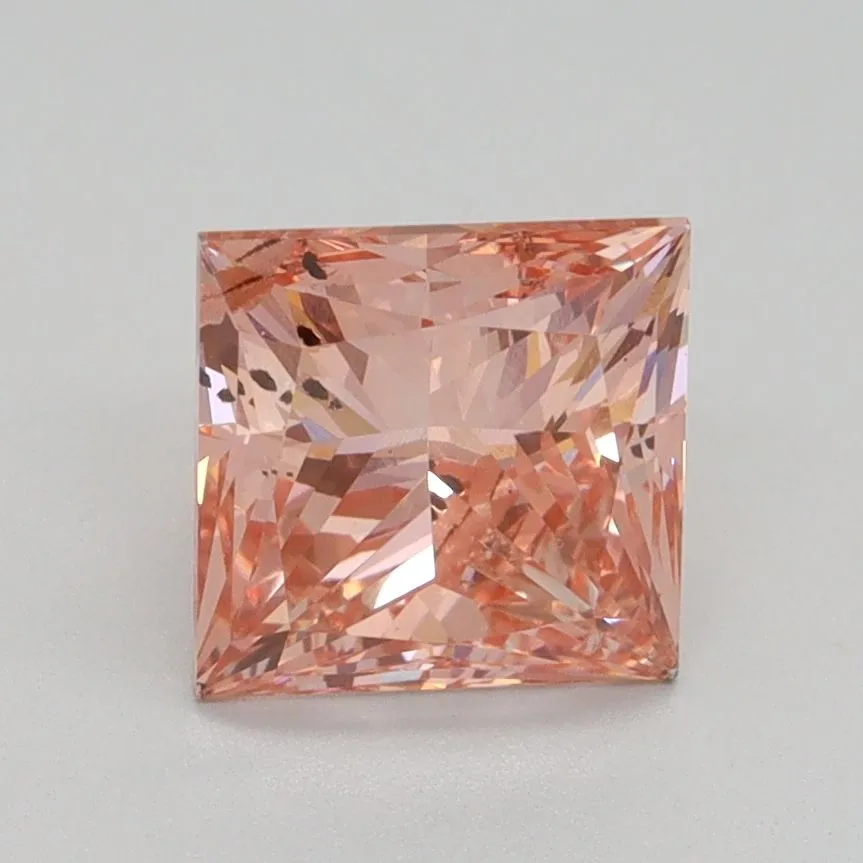 1.90ct PRINCESS Fancy Vivid Pink SI2 Coloured Lab diamond