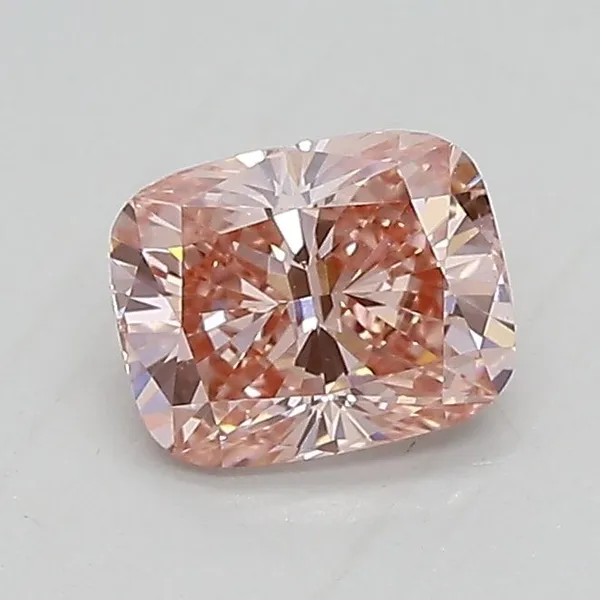 0.77ct CUSHION Fancy Vivid Pink VS1 Coloured Lab diamond
