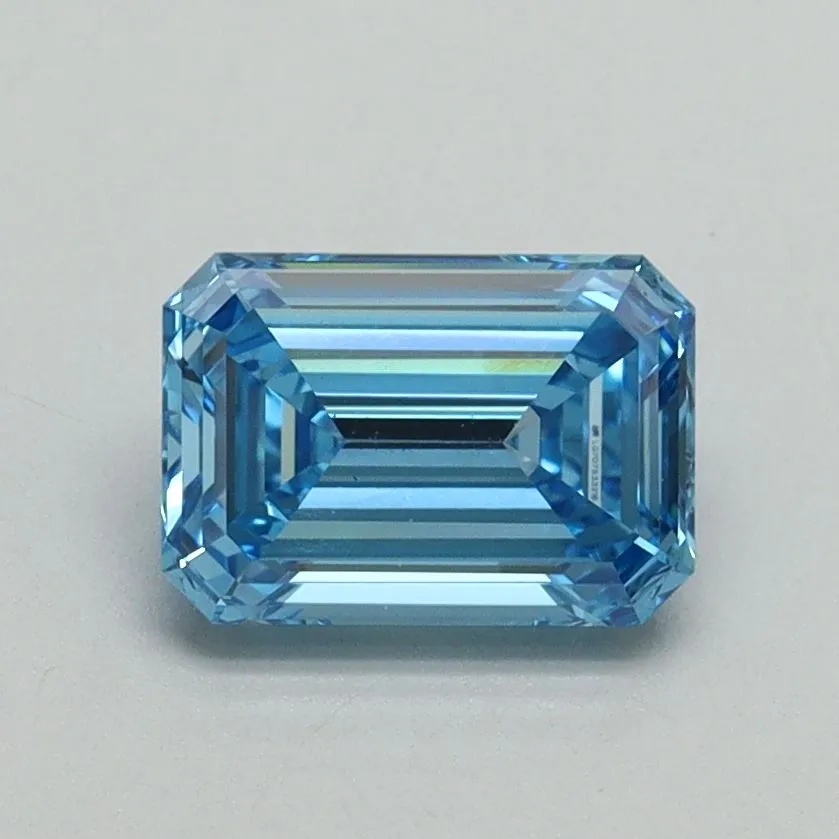 1.07ct EMERALD Fancy Vivid Blue VS1 Coloured Lab diamond