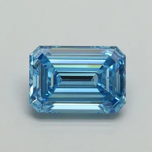 1.07ct EMERALD Fancy Vivid Blue VS1 Coloured Lab diamond