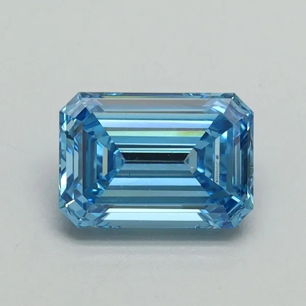 1.07ct EMERALD Fancy Vivid Blue VS1 Coloured Lab diamond